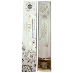 Goloka Incense Manifestations Peace and Harmony Sandalwood Incense with Rock Quartz Mineral - 15gr.