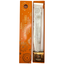 Goloka Incense Positive Vibration Manifestations Mint Incense with Sunstone Mineral - 15gr. - Positive Vibes