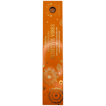 Incenso Goloka Vibrazioni Positive Incenso alla Menta con Minerale Sunstone - 15gr. - Vibrazioni positive