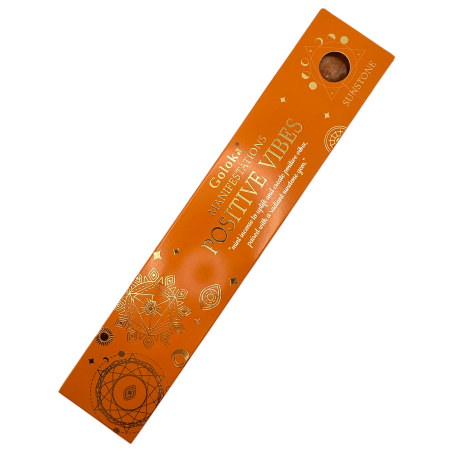 Incenso Goloka Vibrazioni Positive Incenso alla Menta con Minerale Sunstone - 15gr. - Vibrazioni positive