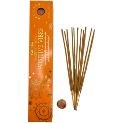 Goloka Incense Positive Vibration Manifestations Mint Incense with Sunstone Mineral - 15gr. - Positive Vibes