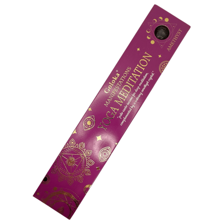 Goloka Rökelse Manifestationer Yoga Meditation Palo Santo Rökelse med Ametist Mineral - 15gr.