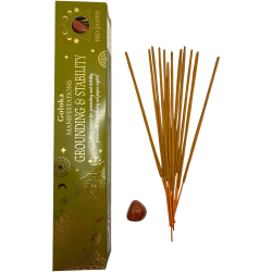 Goloka Incense Manifestations Stability and Landing Vetiver Incense with Red Jasper Mineral - 15gr.