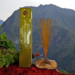 Goloka Incense Manifestations Stability and Landing Vetiver Incense with Red Jasper Mineral - 15gr.