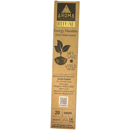Incenso Rituale Energetico Mandala AROMA Incenso Artigianale - Scatola da 20 grammi con messaggio ispiratore