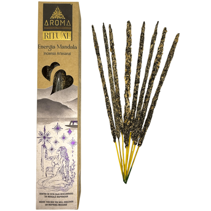 Incenso Rituale Energetico Mandala AROMA Incenso Artigianale - Scatola da 20 grammi con messaggio ispiratore-Fragranze AROMA di Incenso Rituale-HOSTENATURA