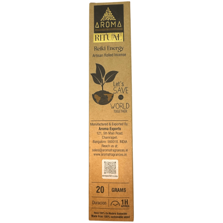 Kadzidło Reiki Energy Ritual AROMA Kadzidło Artisan - 20 gramowe pudełko z inspirującą wiadomością