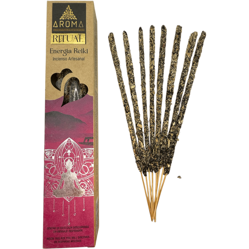 Reiki Energy Ritual Incense AROMA Artisan Incense - 20 gram box with inspiring message-Ritual Incense AROMA Fragrances-HOSTENATURA