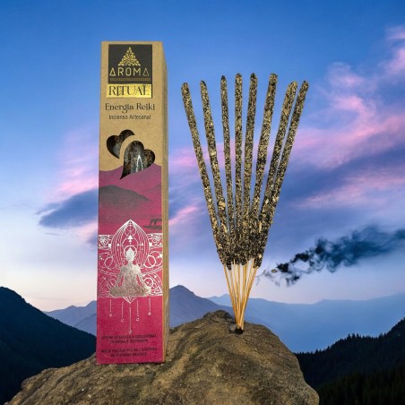 Encens Reiki Energy Ritual AROMA Artisan Incense - Boîte de 20 grammes avec message inspirant