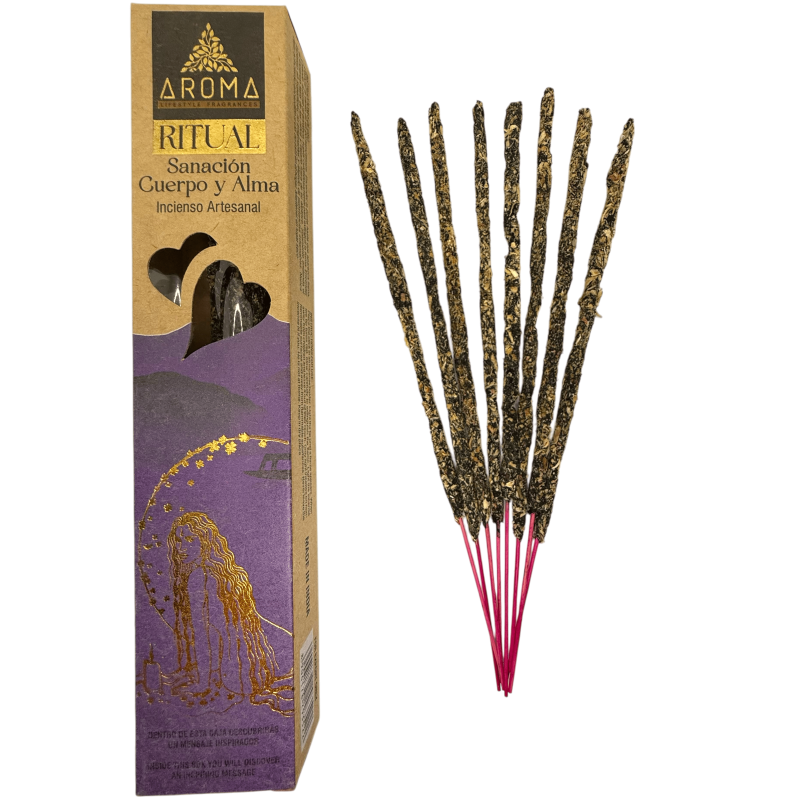 Incense Healing Body & Soul AROMA Artisan Incense - 20 gram box with inspiring message-Ritual Incense AROMA Fragrances-HOSTENATURA