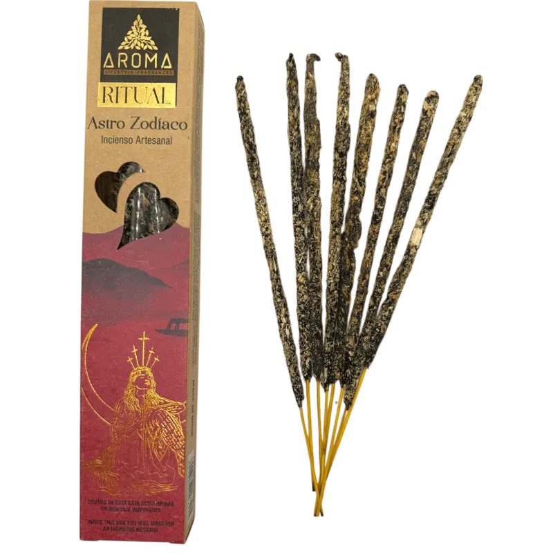 Incenso Astro Zodiac AROMA Incenso Artesanal - caixa de 20 gramas com mensagem inspiradora-Fragrâncias Ritual Incenso AROMA-HOSTENATURA