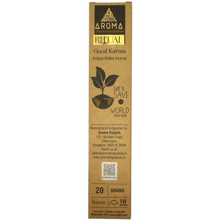 Incenso Ritual Good Karma AROMA Incenso Artesanal - Caixa de 20 gramas com mensagem inspiradora