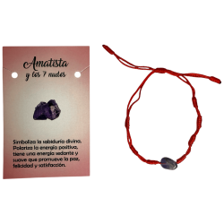 7 knopen armband met amethist HOSTENATURA - positieve energie, wijsheid, vrede en geluk