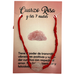 Polsera 7 Nusos amb Cuarzo Rosa HOSTENATURA - Amor, Vibracions Positives, Benestar i Felicitat