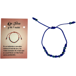 7 Knots Blue Bracelet with Turkish Eye HOSTENATURA - Against the evil eye and negative energies