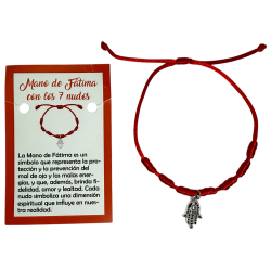 7 knopen armband met de hand van Fatima / Hamsa HOSTENATURA - Bescherming en preventie van het boze oog