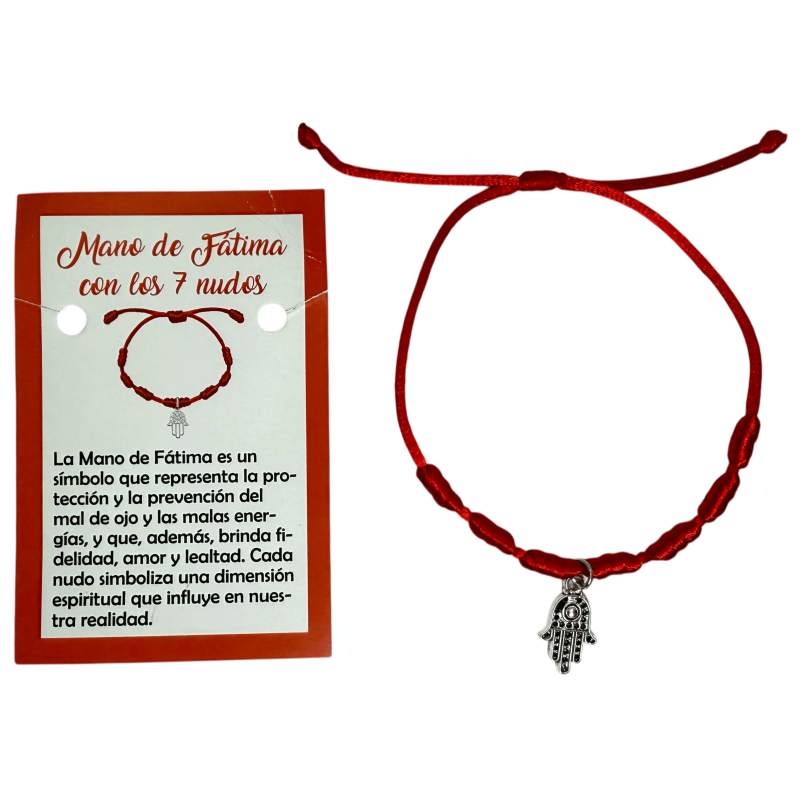 7 knopen armband met de hand van Fatima / Hamsa HOSTENATURA - Bescherming en preventie van het boze oog-7 knopen armbanden-HOSTENATURA