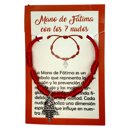 Pulsera 7 Nudos con Mano de Fátima / Hamsa HOSTENATURA - Protección y prevención del mal de ojo
