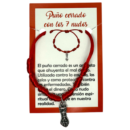Pulsera 7 Nudos con Puño Cerrado / Higa / Figa HOSTENATURA - Ahuyenta mal de ojo, envidia y celos
