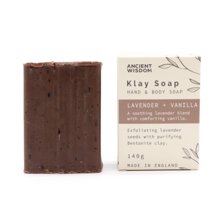 Jabón Artesano de Arcilla Lavanda y Vainilla - Relajante, Reconfortante y Exfoliante - 140gr.