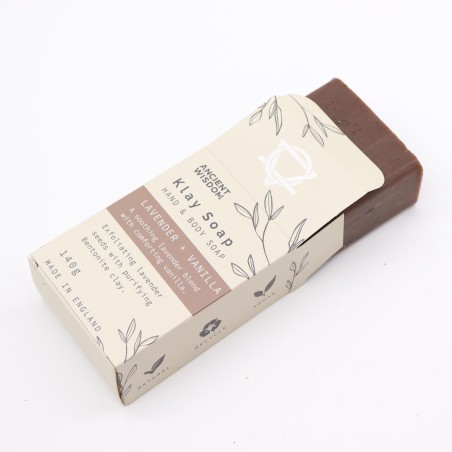 Jabón Artesano de Arcilla Lavanda y Vainilla - Relajante, Reconfortante y Exfoliante - 140gr.