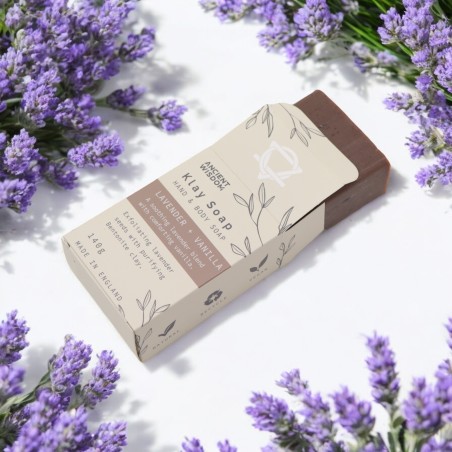 Jabón Artesano de Arcilla Lavanda y Vainilla - Relajante, Reconfortante y Exfoliante - 140gr.