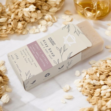 Jabón Artesano de Arcilla Avena y Miel - Aroma cálido, dulce, reconfortante y saludable - 140gr.