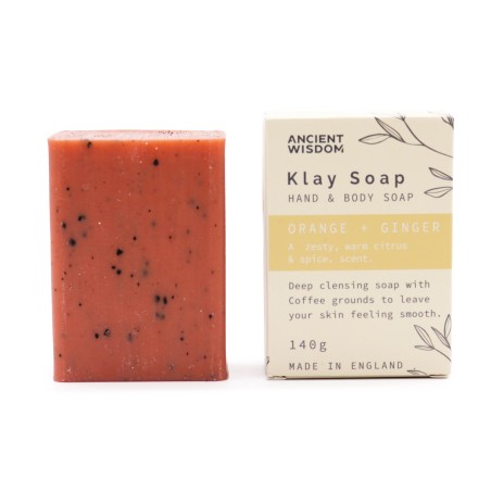 Sabonete Artesanal de Argila de Laranja e Gengibre - Cítrico, Refrescante e Revitalizante - 140gr.