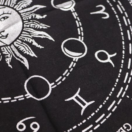 Altarduk med fransar esoteriskt horoskop - 50x50cm
