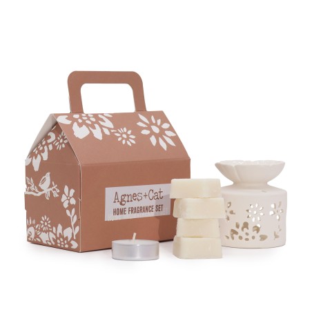 Agnes & Cat Moroccan Fragrance Gift Set - Oil Burner, Aromatic Waxes and Tea Candle
