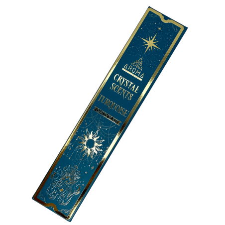 Incienso Turquesa AROMA Smudge Kit Incienso Crystal - Barritas de incienso con minerales - 1 cajita de 20gr.