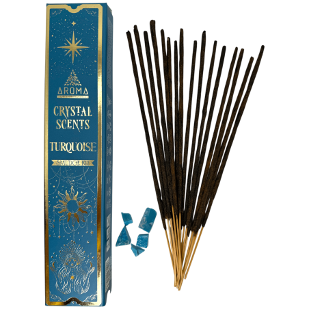 Incienso Turquesa AROMA Smudge Kit Incienso Crystal - Barritas de incienso con minerales - 1 cajita de 20gr.