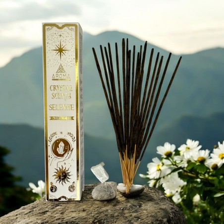 Selenit Rökelse AROMA Smudge Incense Kit Crystal - Rökelse pinnar med mineraler - 1 låda med 20gr.