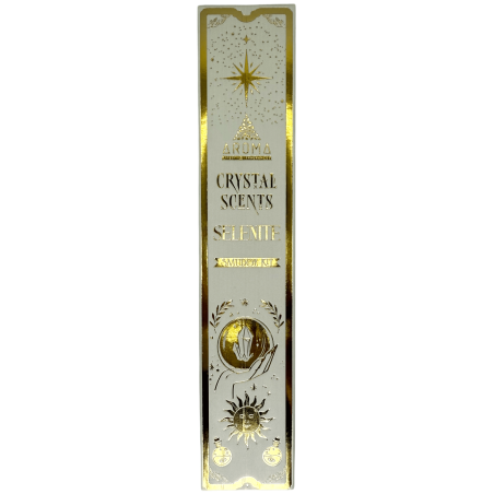 Selenite Incense AROMA Smudge Incense Kit Crystal - Incense sticks with minerals - 1 box of 20gr.