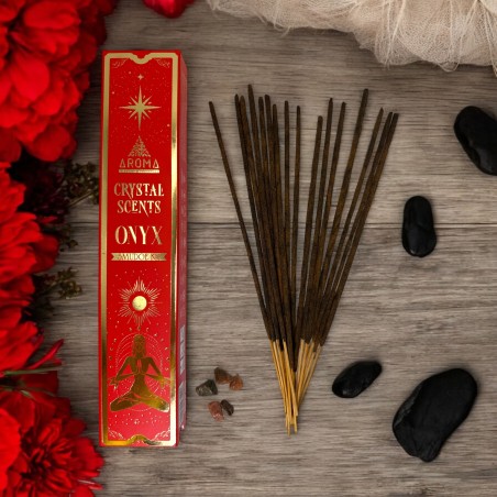 Onyx Incense AROMA Smudge Kit Incense Crystal - Incense sticks with minerals - 1 box of 20gr.