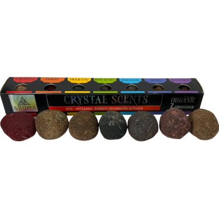 Bombitas Defumación Activada Crystal Scents Aroma Fragrances - 7 Bombitas de incienso orgánicas inspiradas en los minerales