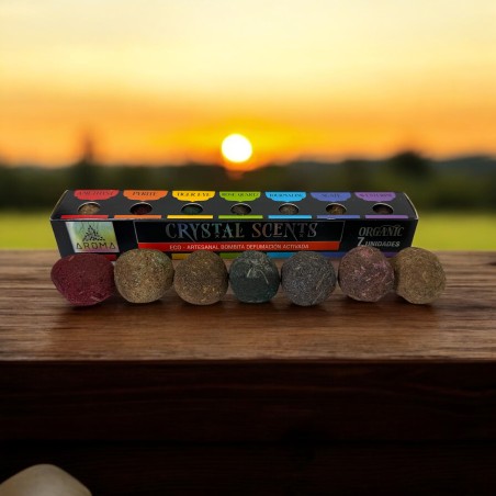 Bombitas Defumación Activada Crystal Scents Aroma Fragrances - 7 Bombitas de incienso orgánicas inspiradas en los minerales