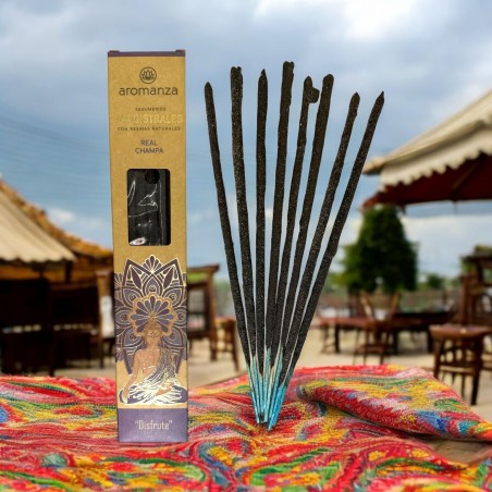 Sahumerios Magistrales Real Champa Inciensos Aromanza Argentina 8 barritas gruesas con Resinas Naturales - Disfrute