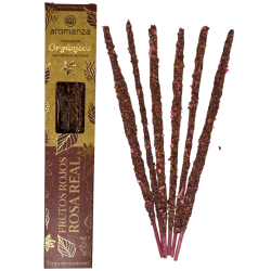 Sahumerio Orgánico Frutos Rojos y Rosa Real con Pétalos de Rosa Aromanza Argentina - 6 varillas naturales - Empoderamiento