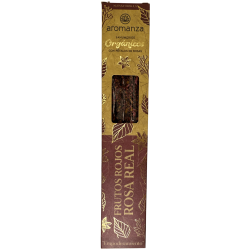 Sahumerio Orgánico Frutos Rojos y Rosa Real con Pétalos de Rosa Aromanza Argentina - 6 varillas naturales - Empoderamiento