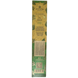 Incenso Orgânico de Baunilha e Alecrim com Folhas de Alecrim Aromanza Argentina - 6 palitos naturais - Lançamento