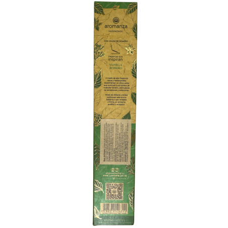 Encens Bio Vanille et Romarin aux Feuilles de Romarin Aromanza Argentina - 6 sticks naturels - Release