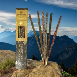 Organic Incense Variety of Fragrances with Herbs, Flowers and Peels Aromanza Argentina - 6 sticks - 6 Sensations