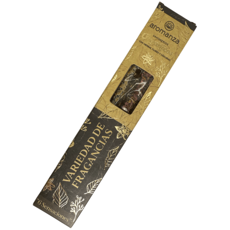 Bio Weihrauch Vielfalt an Düften mit Kräutern, Blumen und Schalen Aromanza Argentina - 6 Stäbchen - 6 Empfindungen