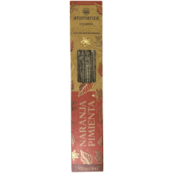 Sahumerio Orgánico Naranja y Pimienta con Cáscaras de Naranja Aromanza Argentina - 6 varillas naturales - Atracción