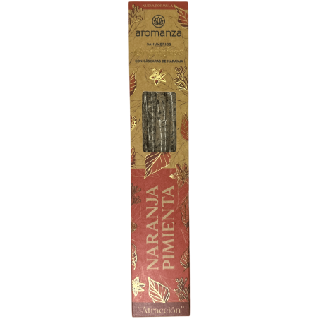 Sahumerio Orgánico Naranja y Pimienta con Cáscaras de Naranja Aromanza Argentina - 6 varillas naturales - Atracción