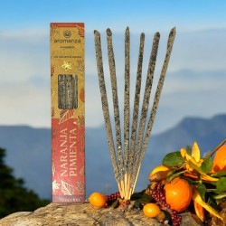 Sahumerio Orgánico Naranja y Pimienta con Cáscaras de Naranja Aromanza Argentina - 6 varillas naturales - Atracción