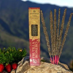 Sahumerio Orgánico Frutilla y Romero con Hojas de Romero Aromanza Argentina - 6 varillas naturales - Buena Energía