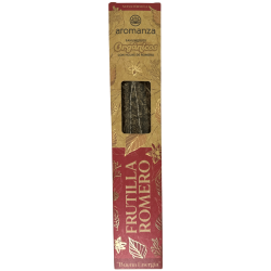 Sahumerio Orgánico Frutilla y Romero con Hojas de Romero Aromanza Argentina - 6 varillas naturales - Buena Energía