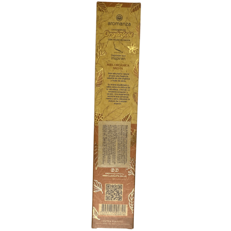 Sahumerio Orgánico Miel Orgánica y Salvia con Hojas de Salvia Aromanza Argentina - 6 varillas naturales - Dulzura